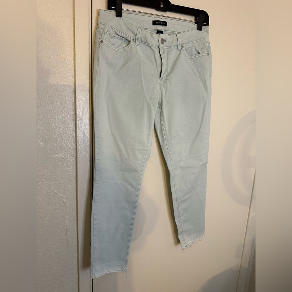 White House Black Market Light Green Skinny Jeans